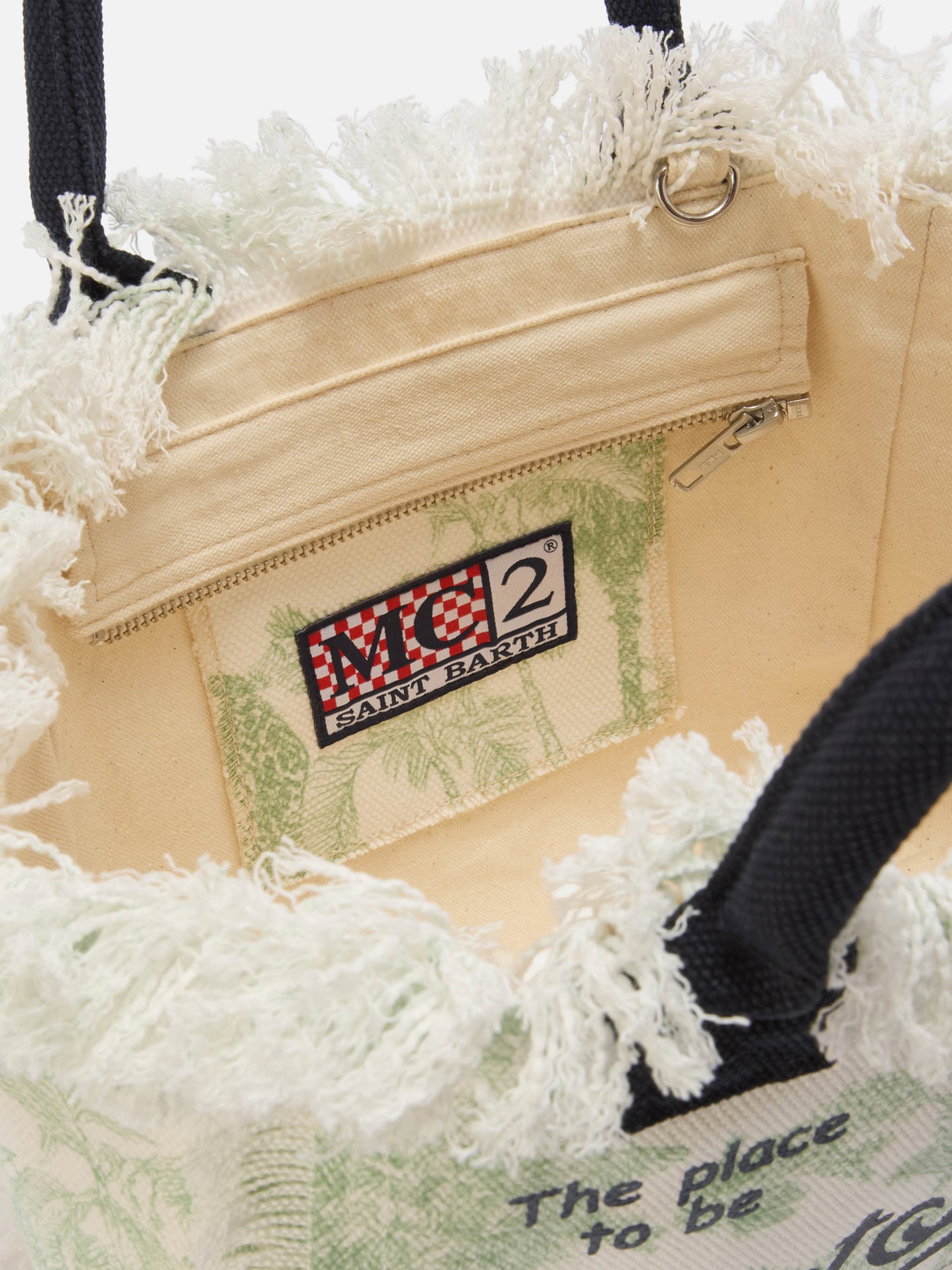 Canvas-Tasche Colette mit grünem Toile-de-Jouy-Print