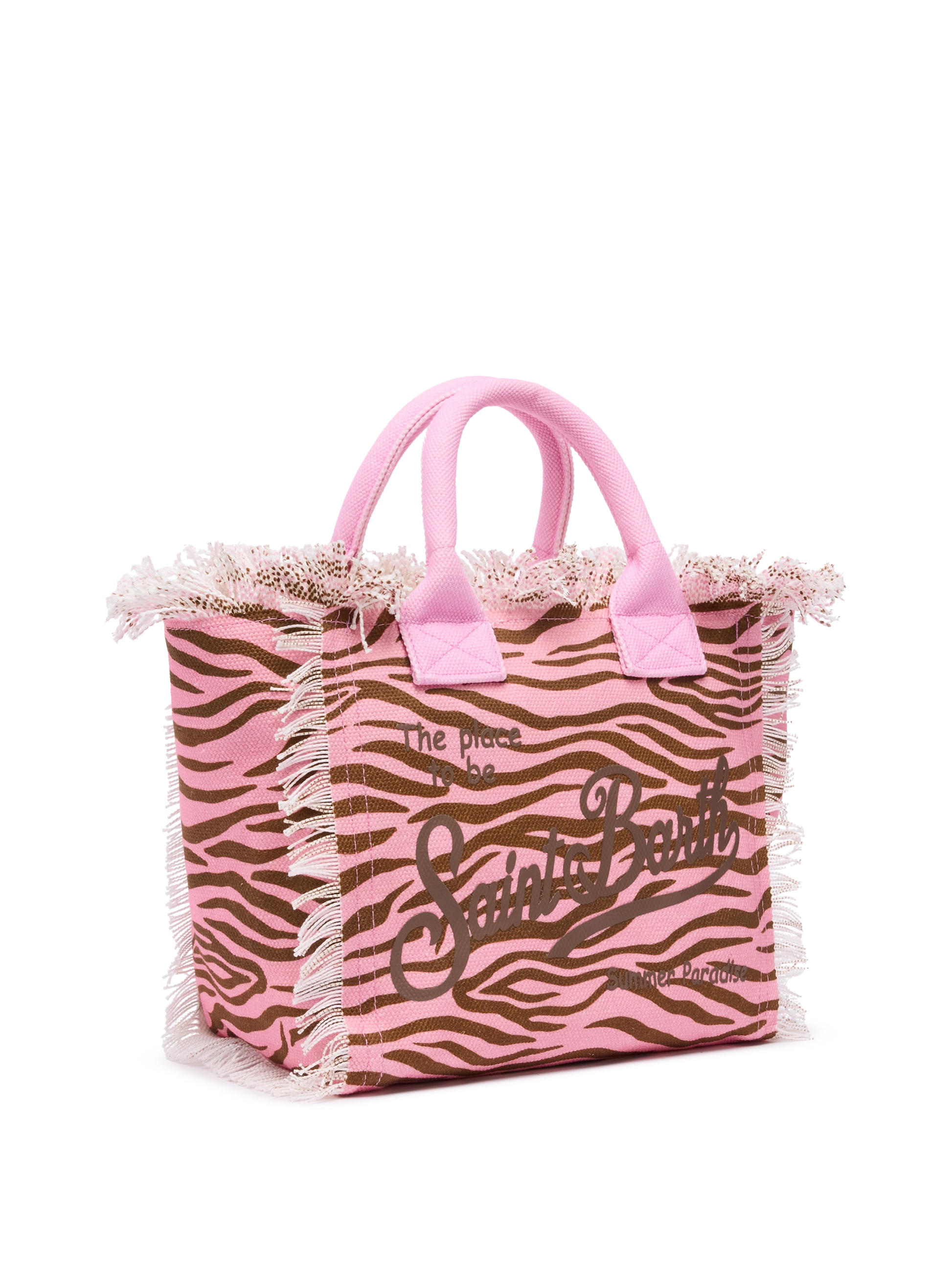 Colette cotton canvas handbag with zebra print - MC2 Saint Barth