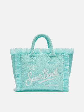 Colette Sponge – Frottee-Handtasche mit Zebraprägung in Wassergrün