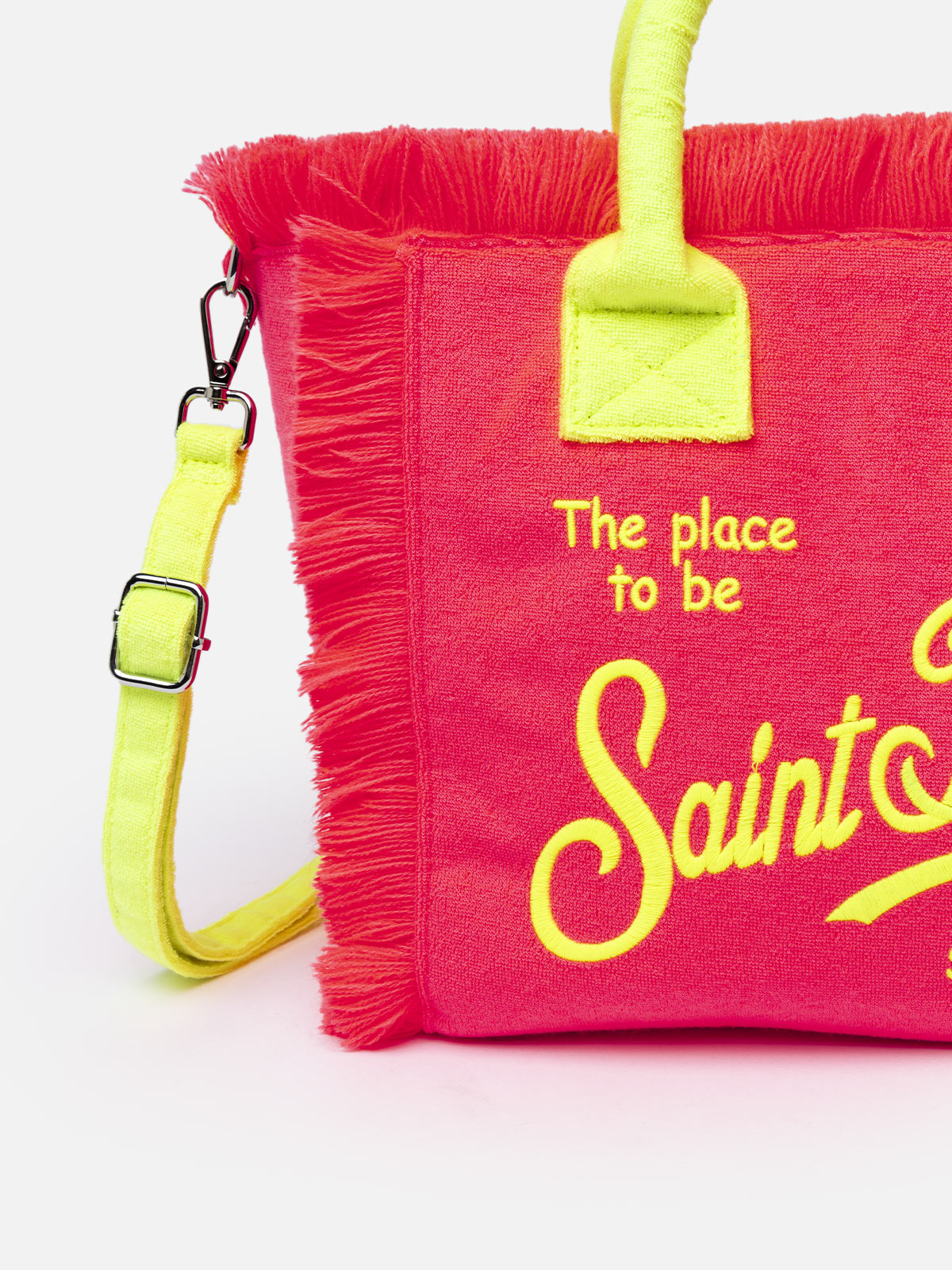 Colette fuchsia terry handbag with Saint Barth logo - MC2 Saint Barth