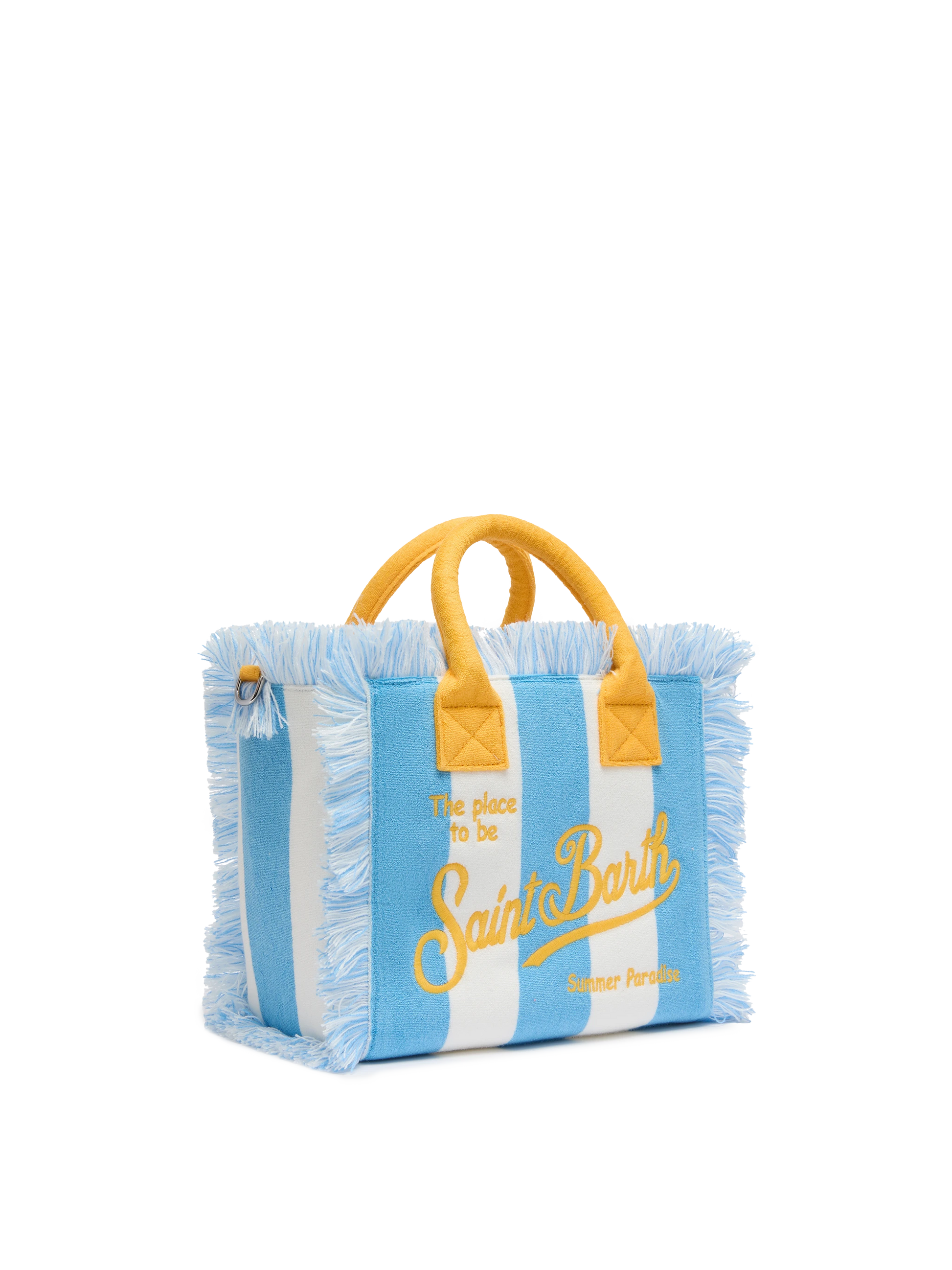 Colette Sponge light blue striped terry handbag - MC2 Saint Barth