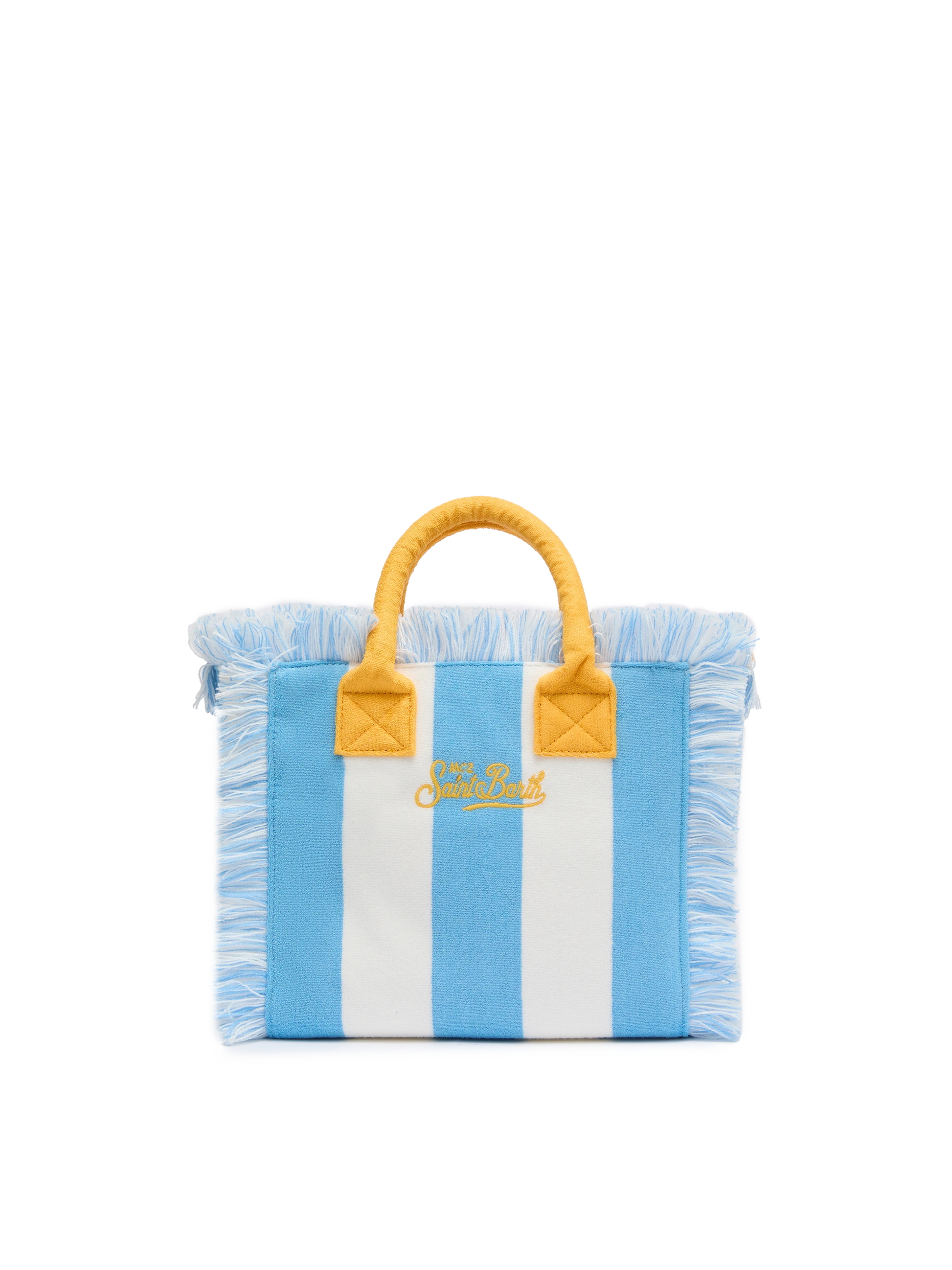 Colette Sponge light blue striped terry handbag - MC2 Saint Barth