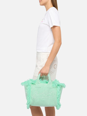 Borsa Colette in spugna verde menta con rilievo