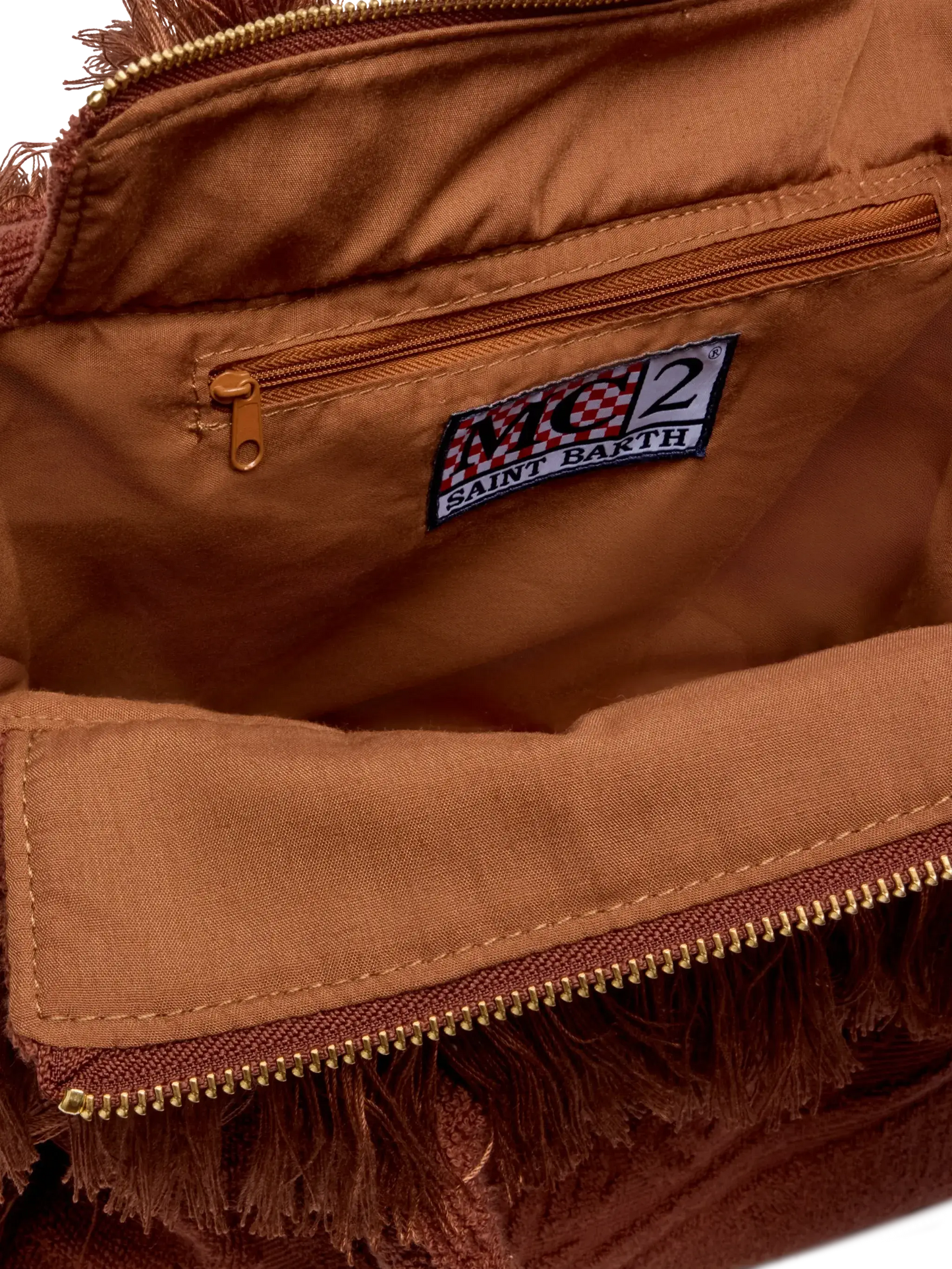 Colette Terry embossed brown handbag - MC2 Saint Barth