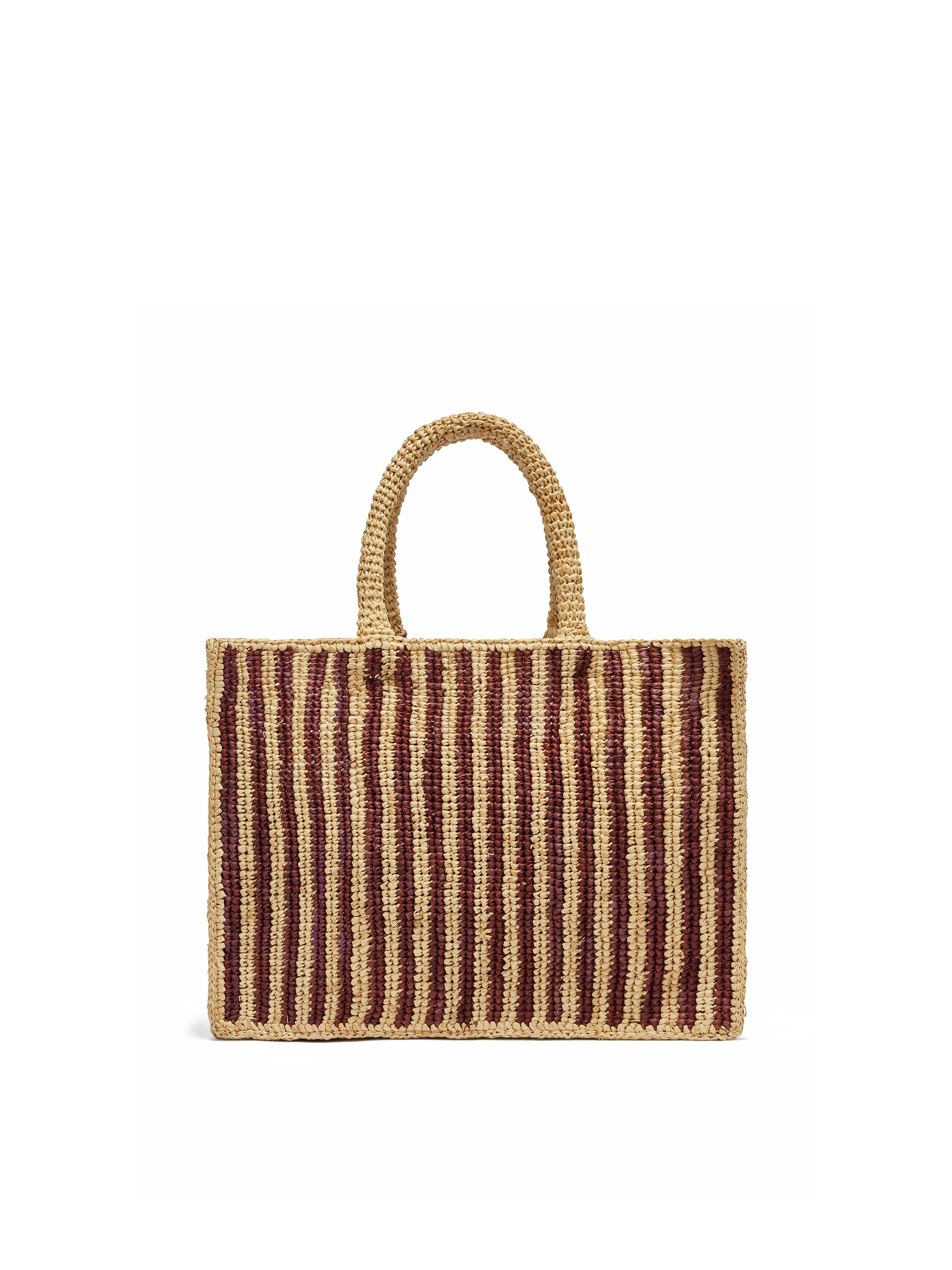 Colette Raffia brown striped handbag with logo embroidery - MC2 Saint Barth