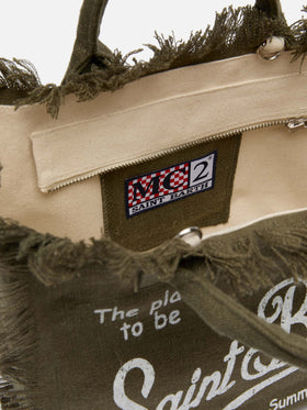 Colette linen military green handbag - MC2 Saint Barth