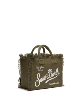 Colette linen military green handbag - MC2 Saint Barth