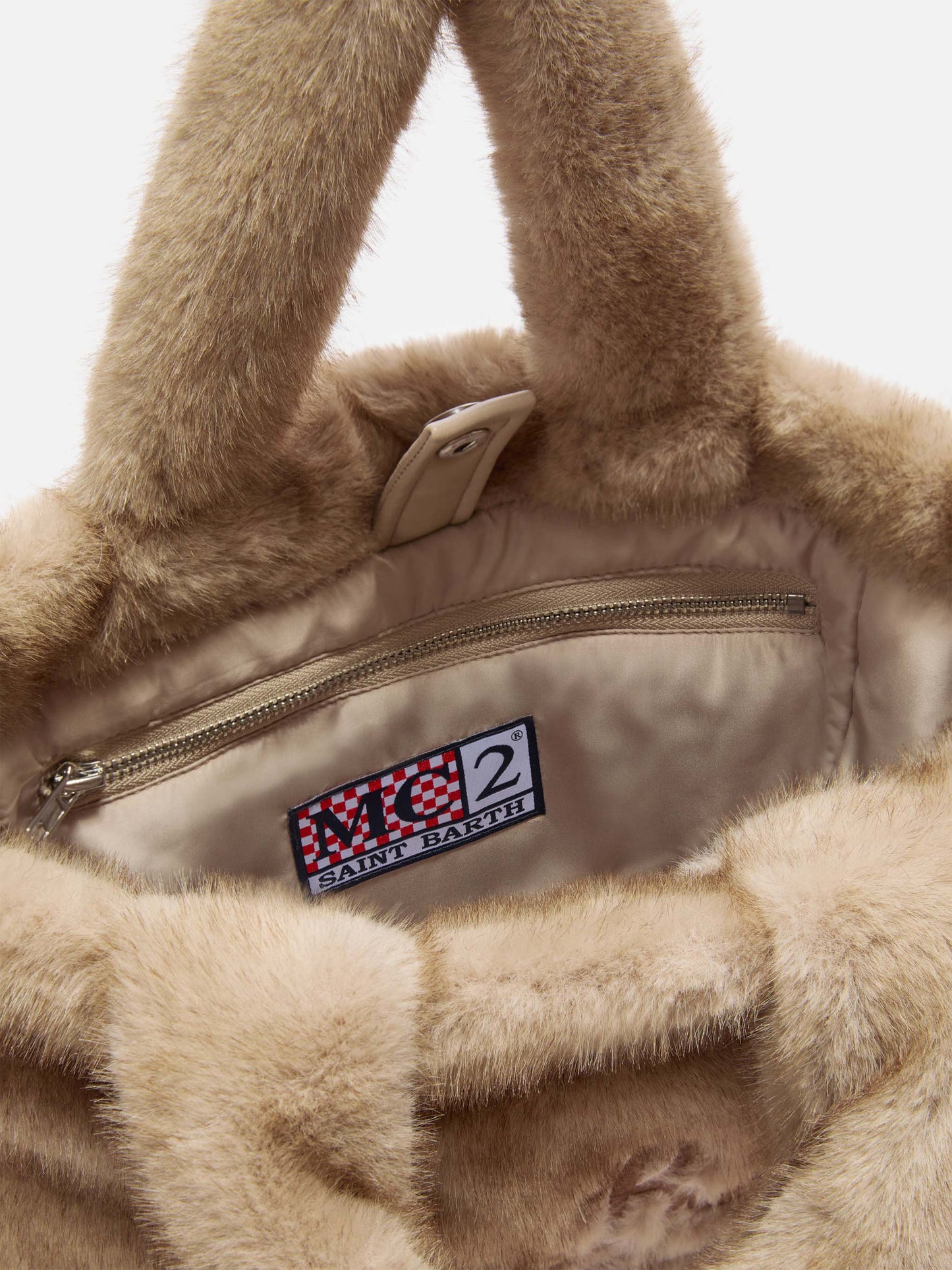 Borsa a mano Colette Soft in faux fur beige