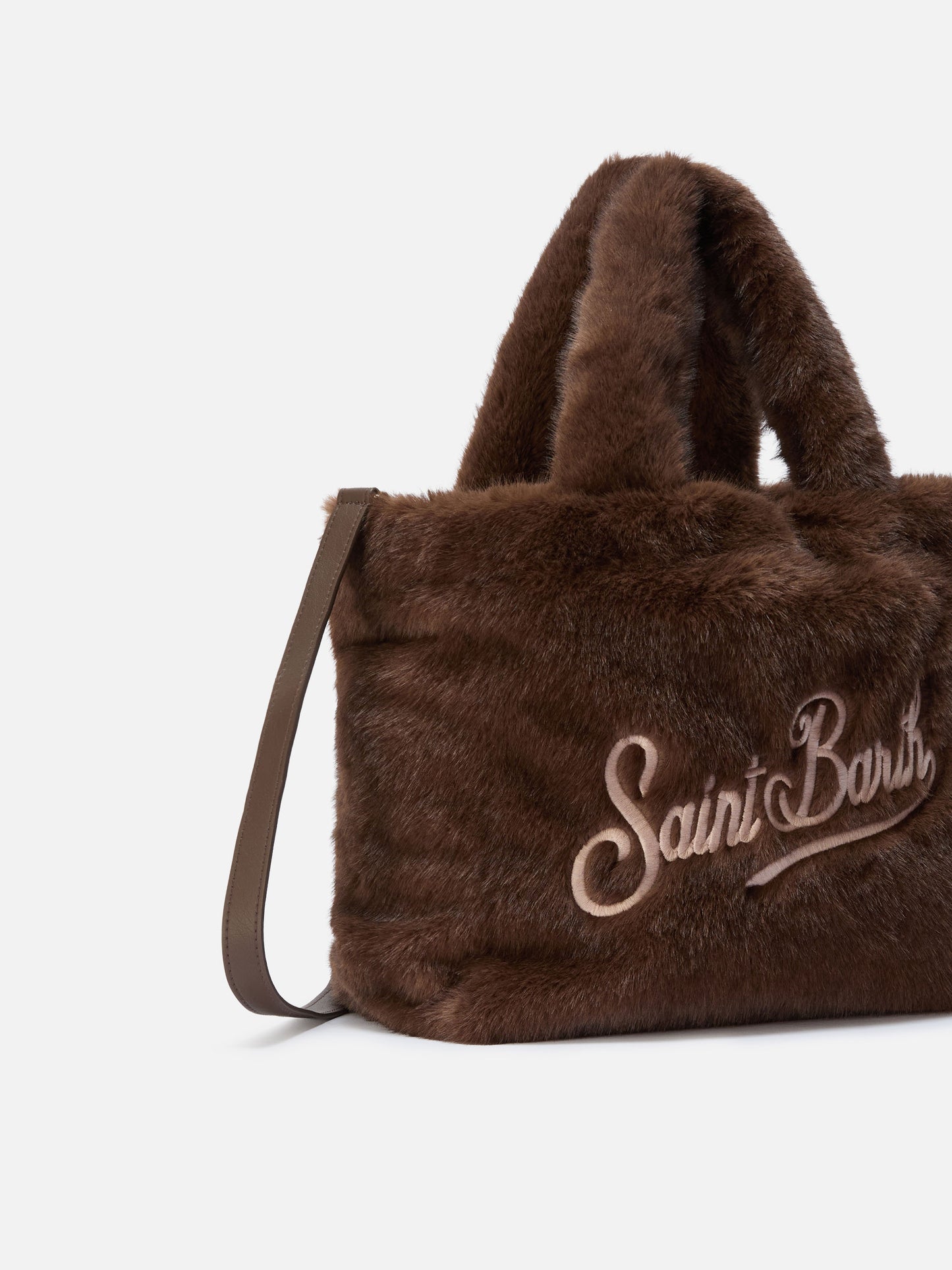 Borsa a mano Colette Soft in faux fur marrone
