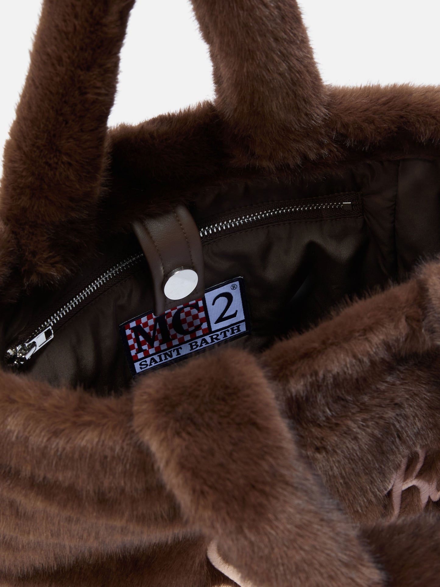 Borsa a mano Colette Soft in faux fur marrone