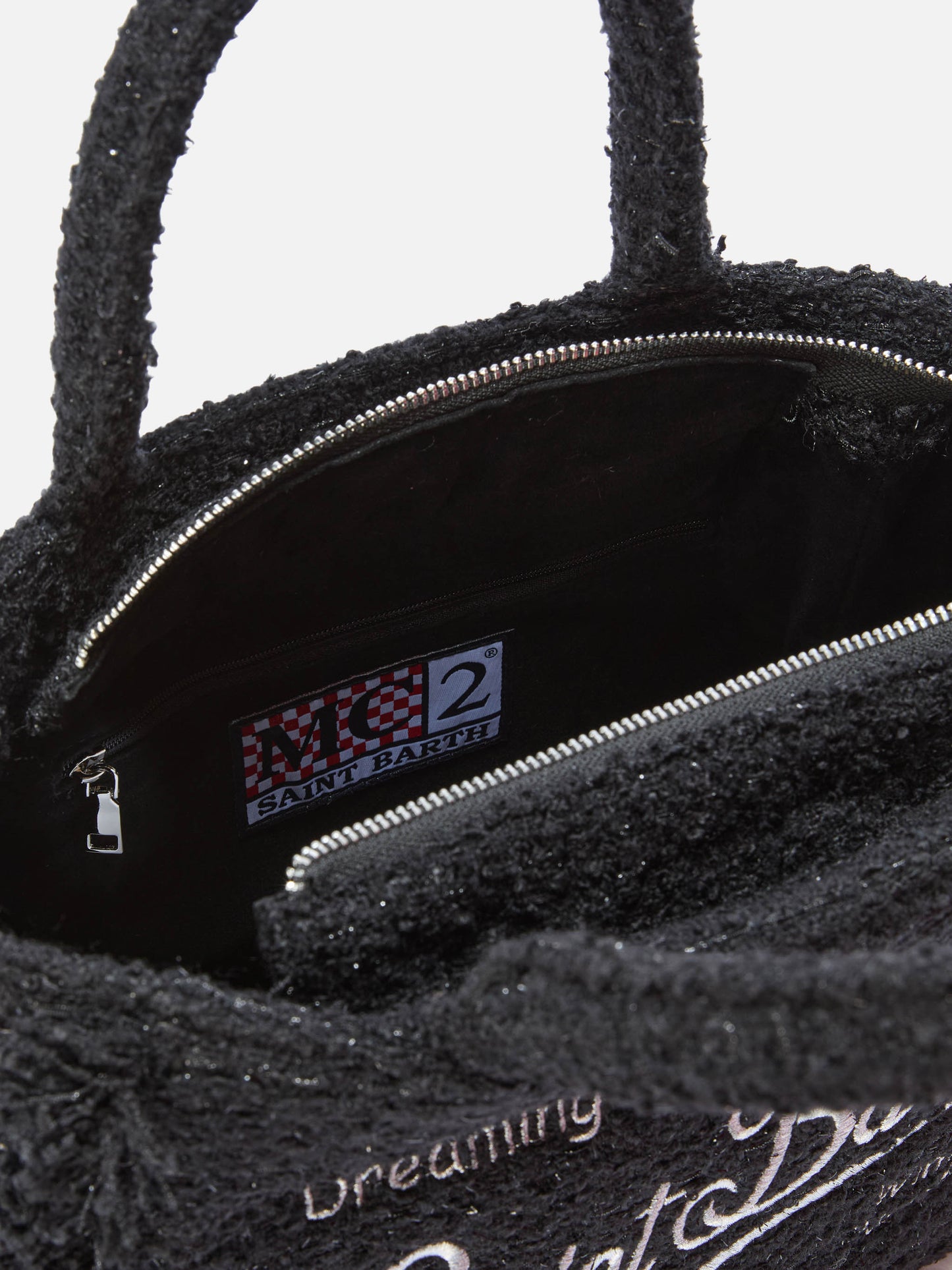 Borsa a mano Colette Tweed in misto lana nera