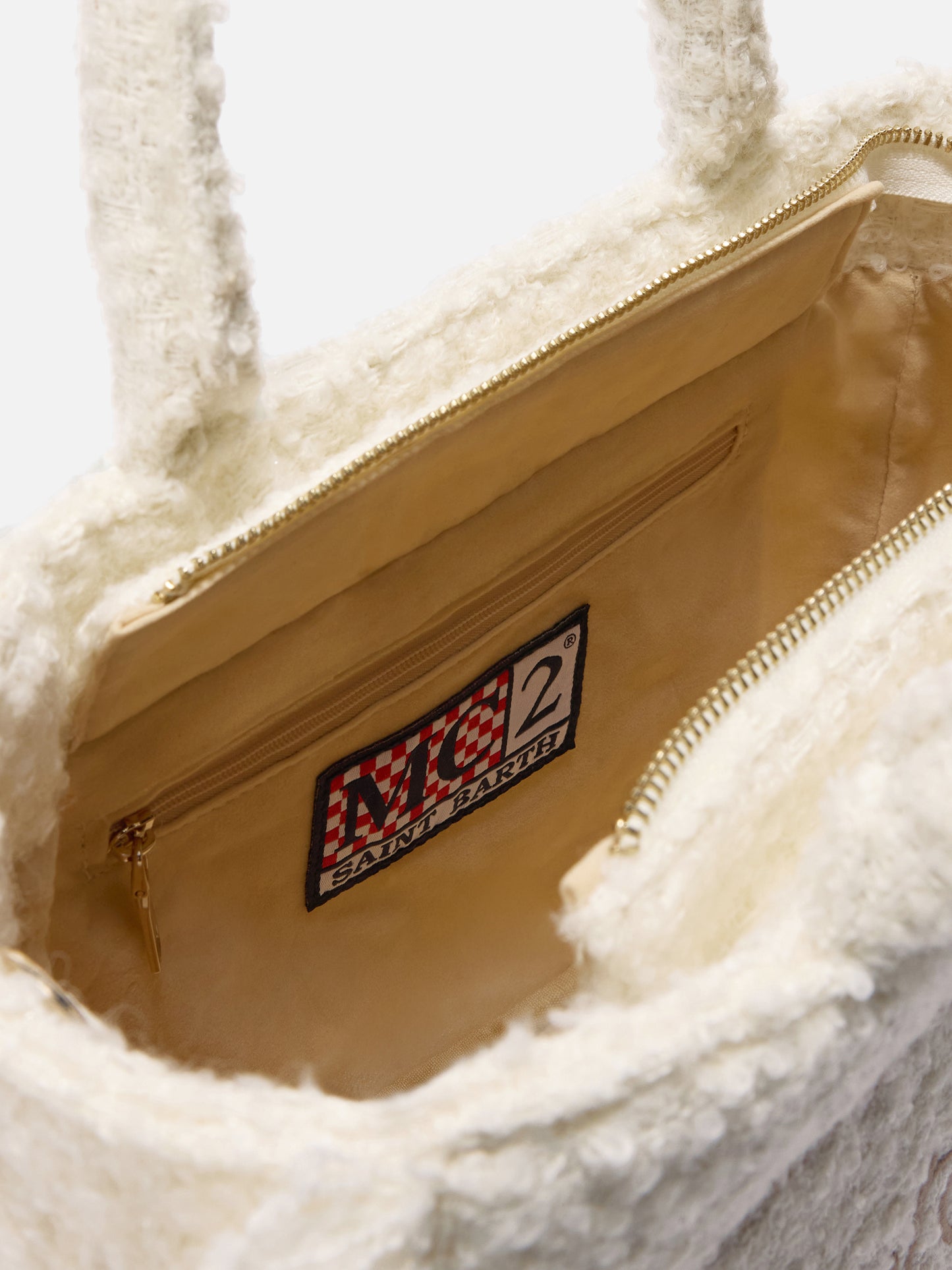 Colette Tweed Handbag in white wool blend