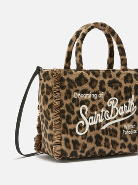Borsa a mano Colette Felt in misto lana leopardata