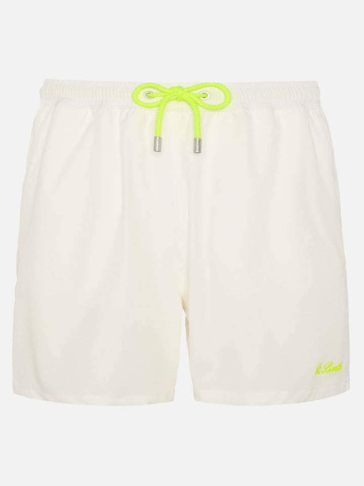 Costume mare Comfort bianco con ricamo St. Barth