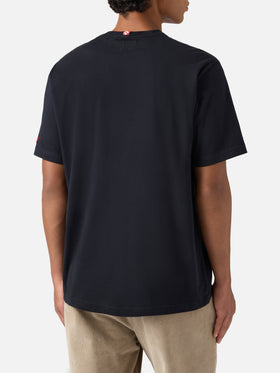 Connor cotton T-shirt in black with Panda is rare pocket embroidery