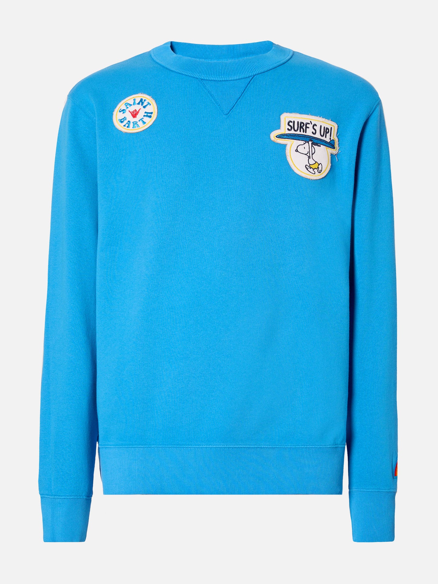 Herren-Sweatshirt aus Baumwollfleece Cooper mit Rundhalsausschnitt und Stickerei