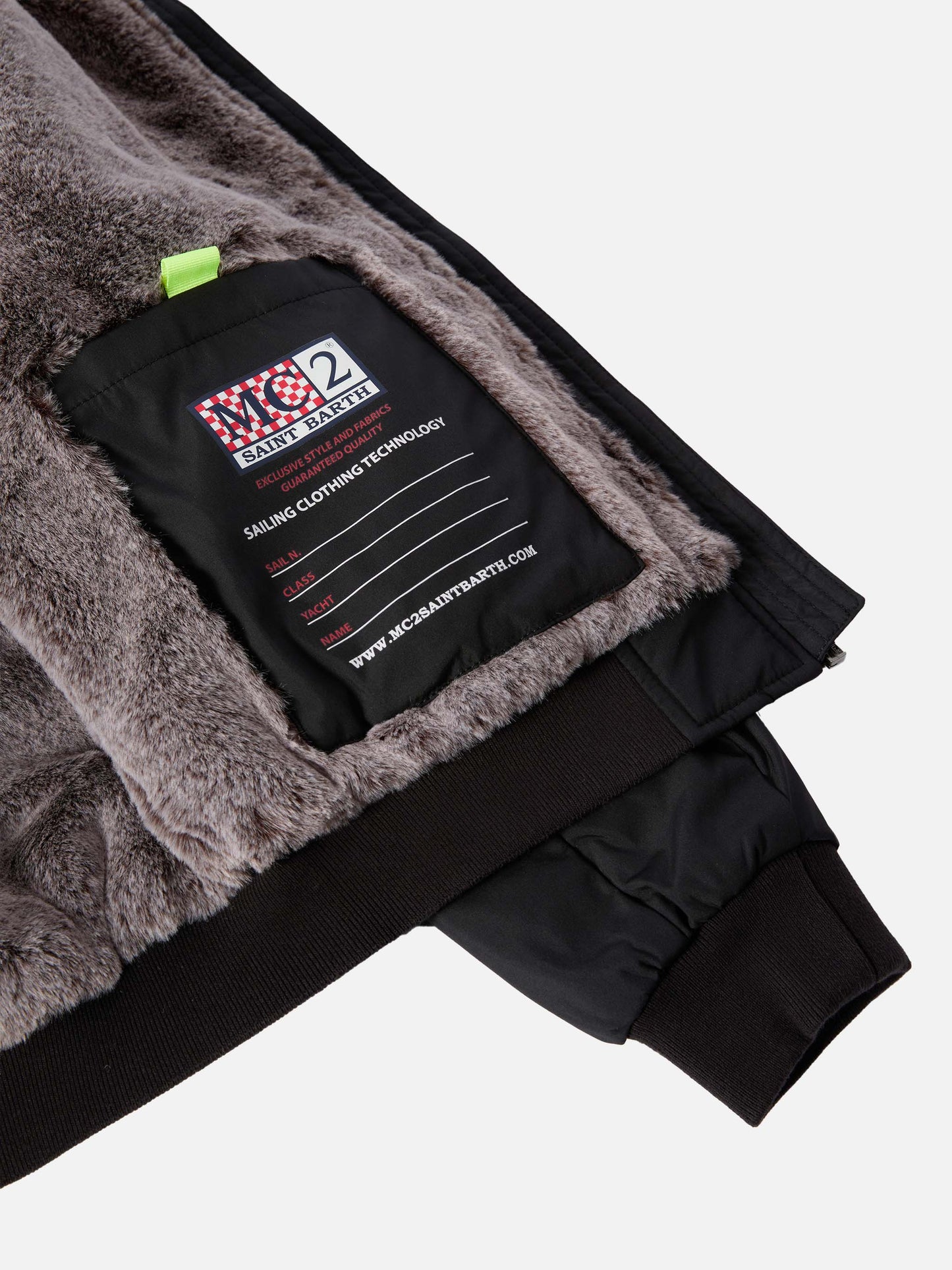 Black bomber jacket Country Jr with furry lining