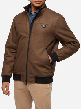 Wooly brown bomber jacket Country with teddy lining - MC2 Saint Barth