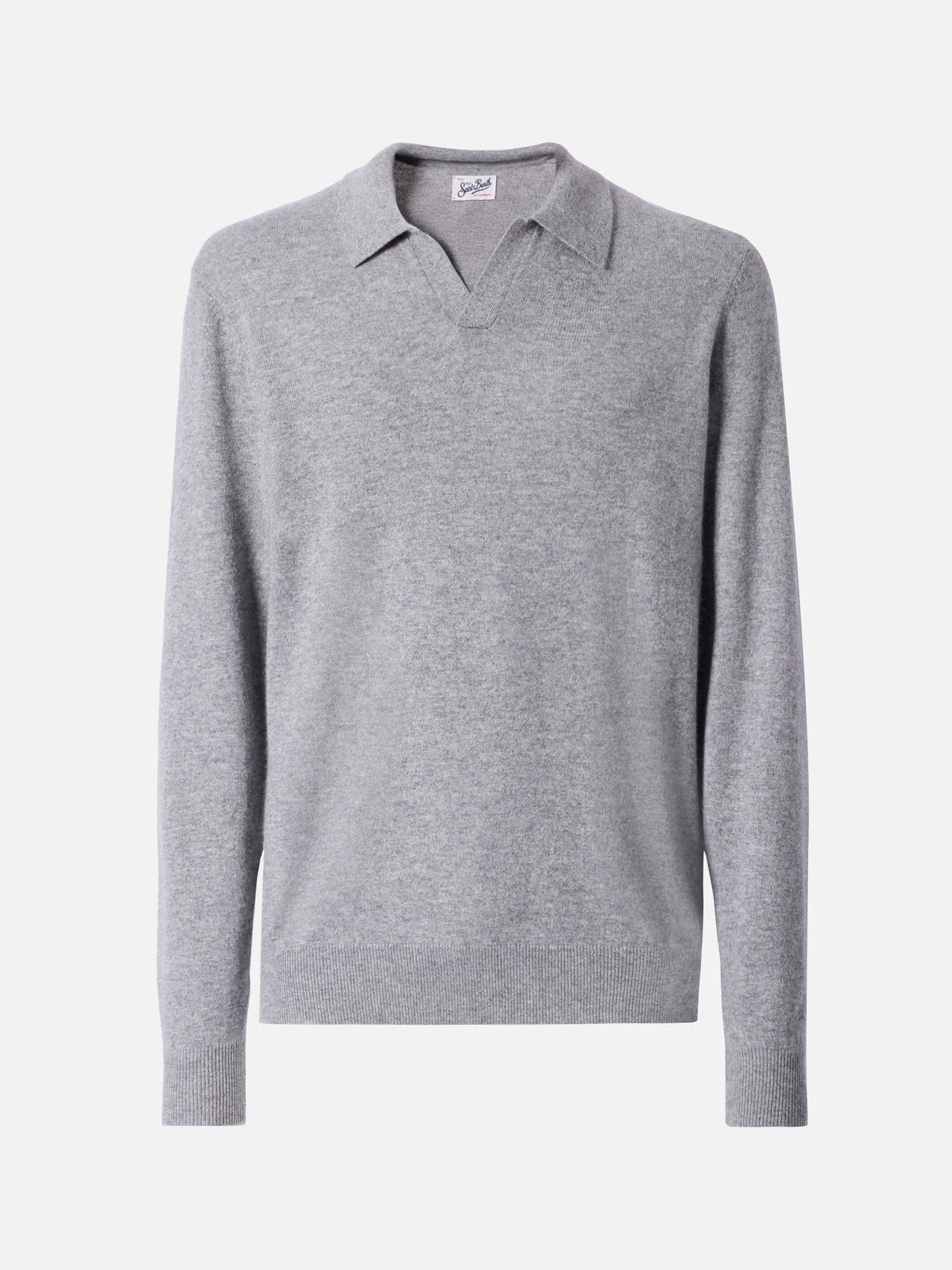 Polo in maglia di cashmere Covent grigio melange