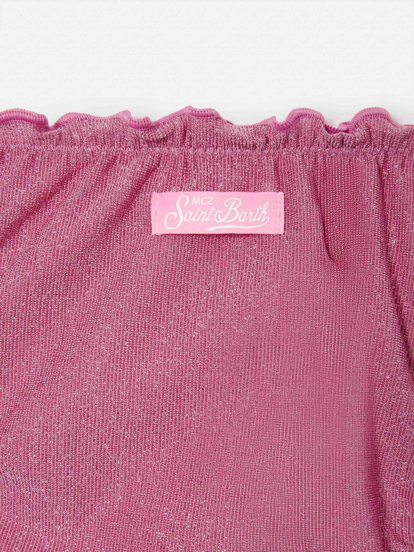 Cric dark pink stretch lurex swim briefs