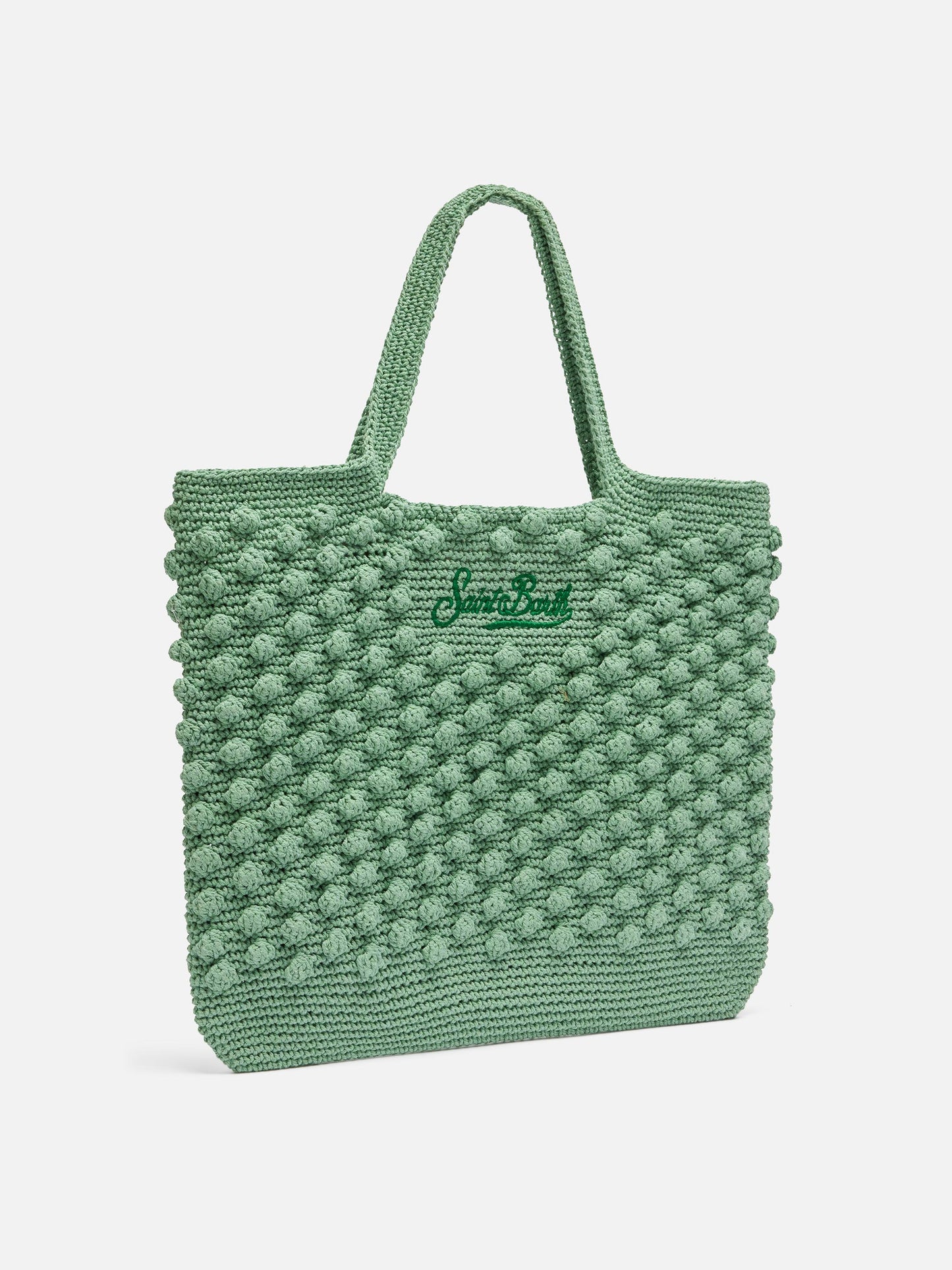 Salbeigrüne Häkeltasche