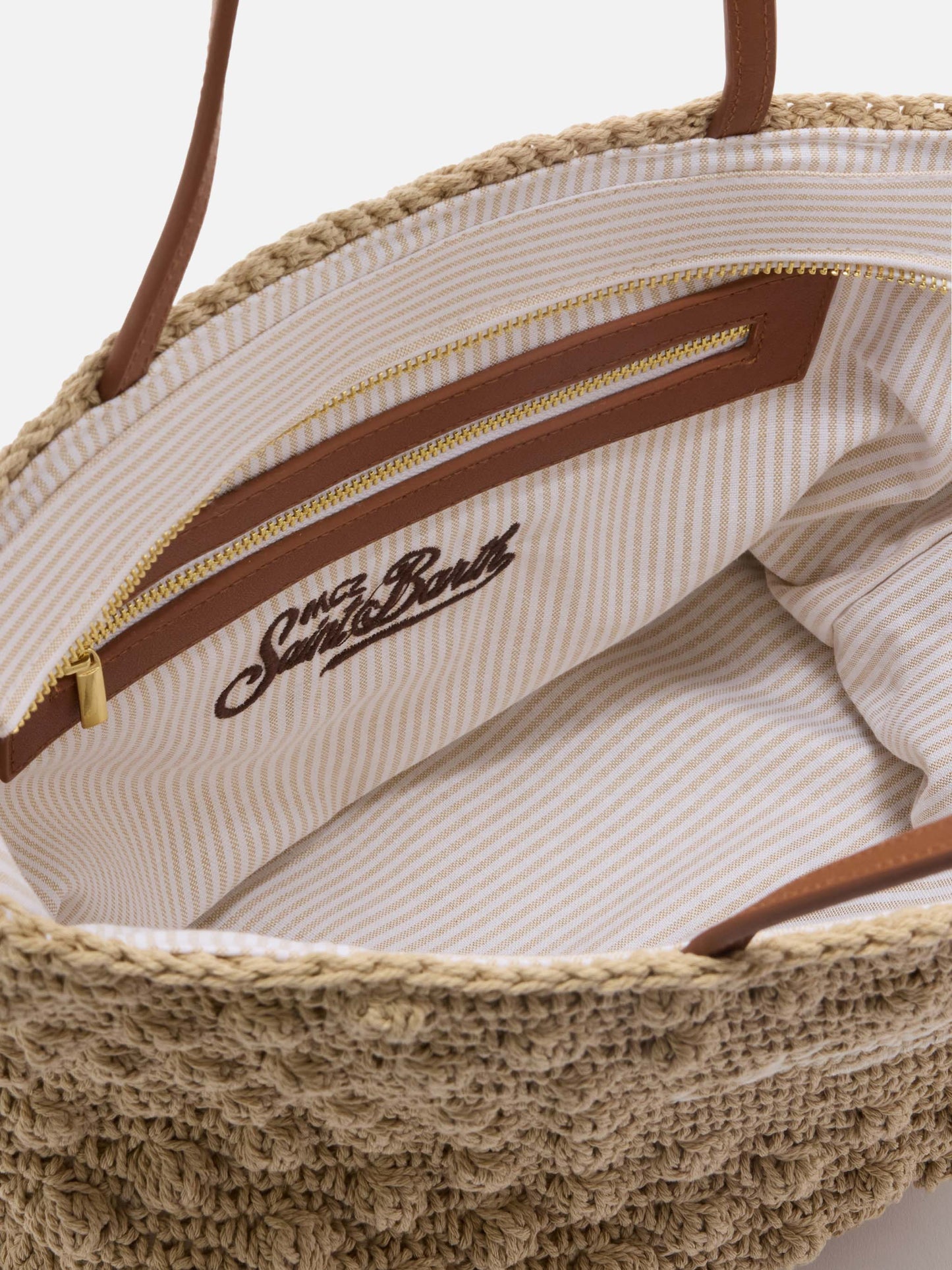 Borsa Tote Crochet medium con logo ricamato