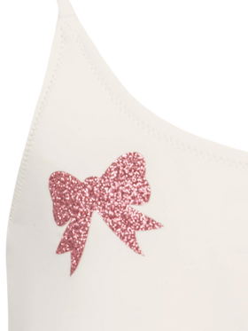 Dancer one-piece swimsuit with tulle ruffle and glittered bows - MC2 Saint Barth