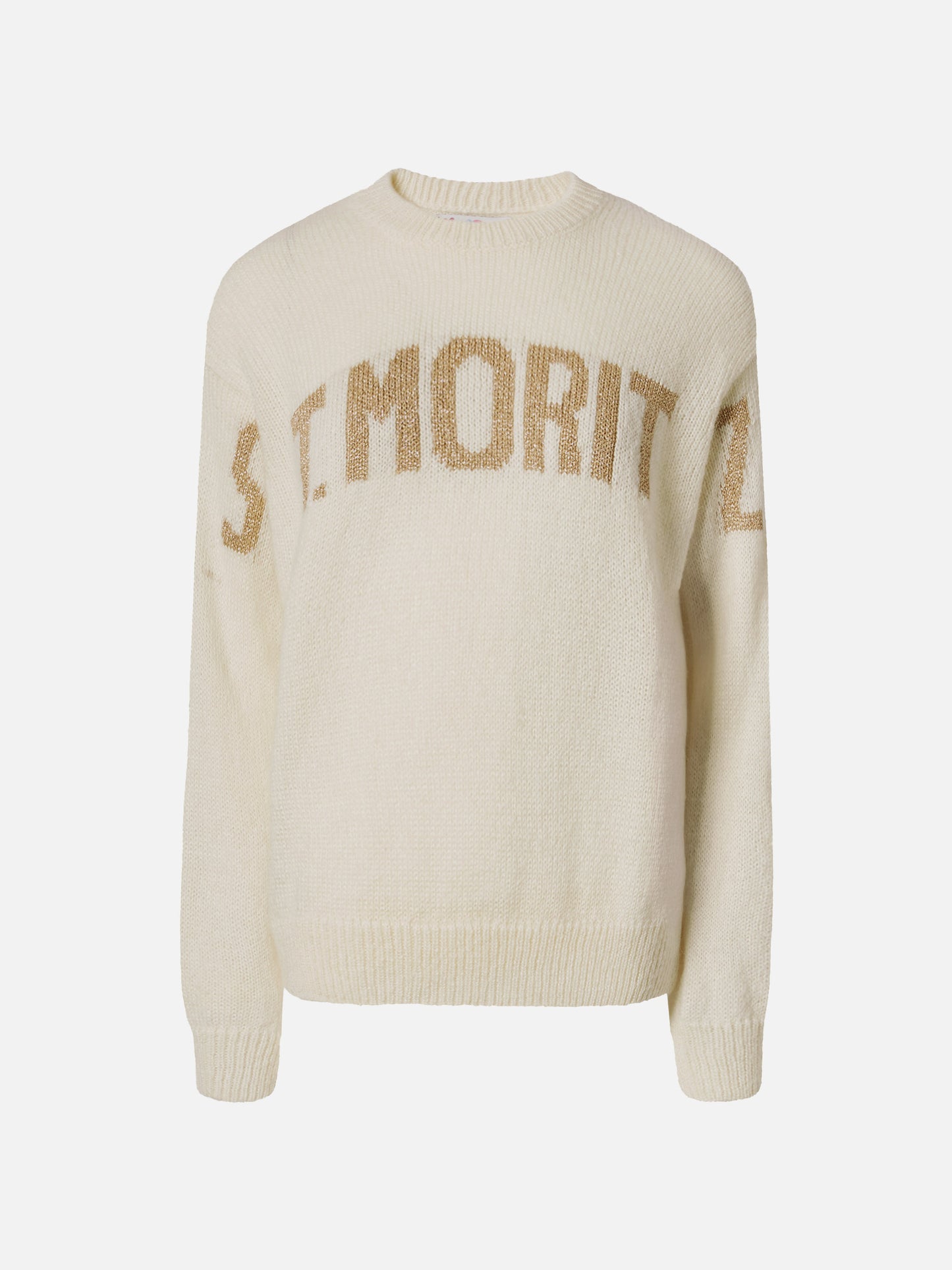 Danya alpaca-blend sweater in white with St. Moritz jacquard