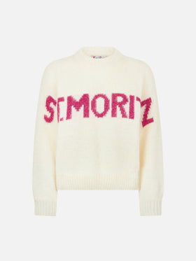 Boxy shape soft sweater Danya Jr with St. Moritz lurex jacquard
