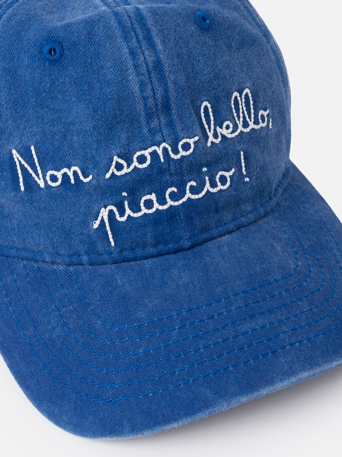 Denim ball cap Davis with Non sono bello...embroidery | VACANZE DI NATALE SPECIAL EDITION - MC2 Saint Barth