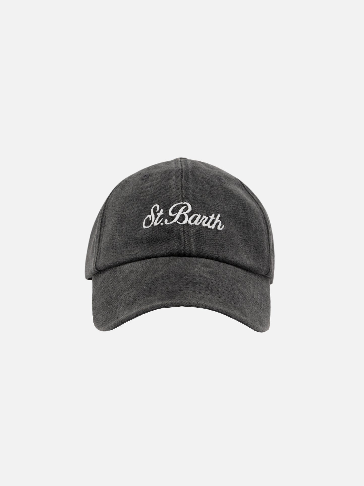 Davis black denim Ball Cap with St. Barth embroidery - MC2 Saint Barth