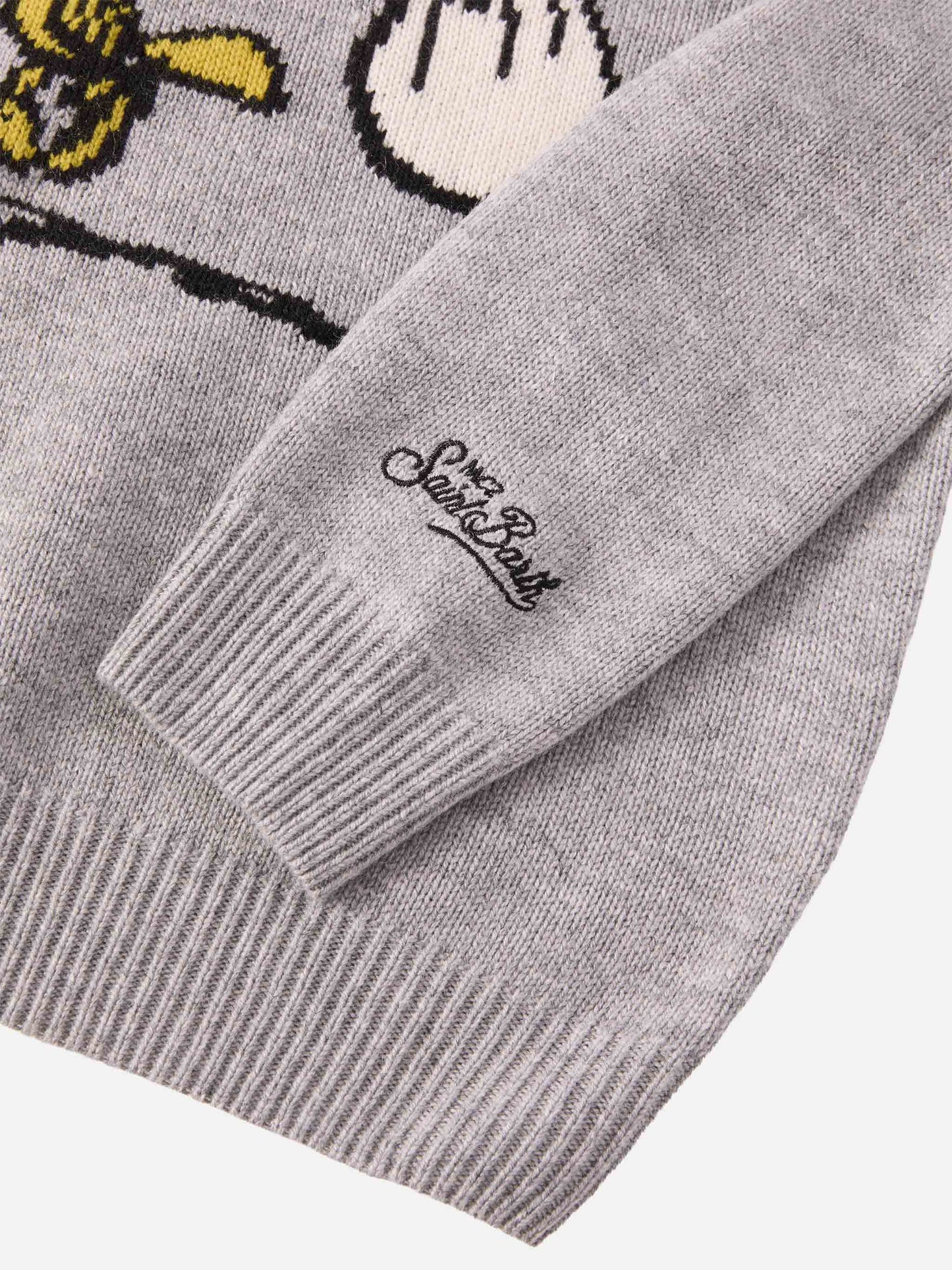 Sweater Douglas in cashmere blend with Woodstock print and Vado dai Nonni embroidery | PEANUTS SPECIAL EDITION
