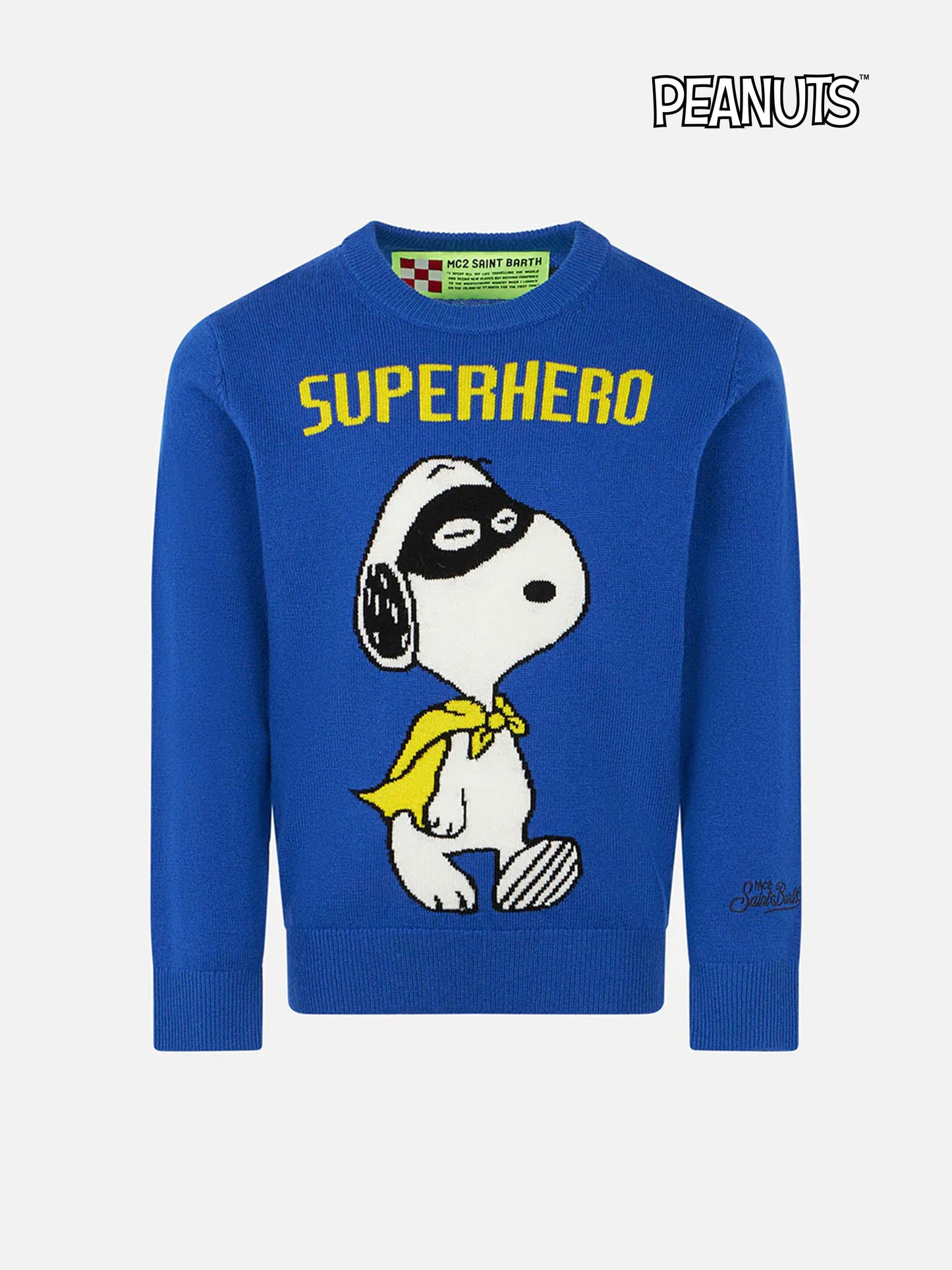 Blauer Jungenpullover mit Snoopy-Superhelden-Aufdruck | SNOOPY – PEANUTS™ SONDEREDITION