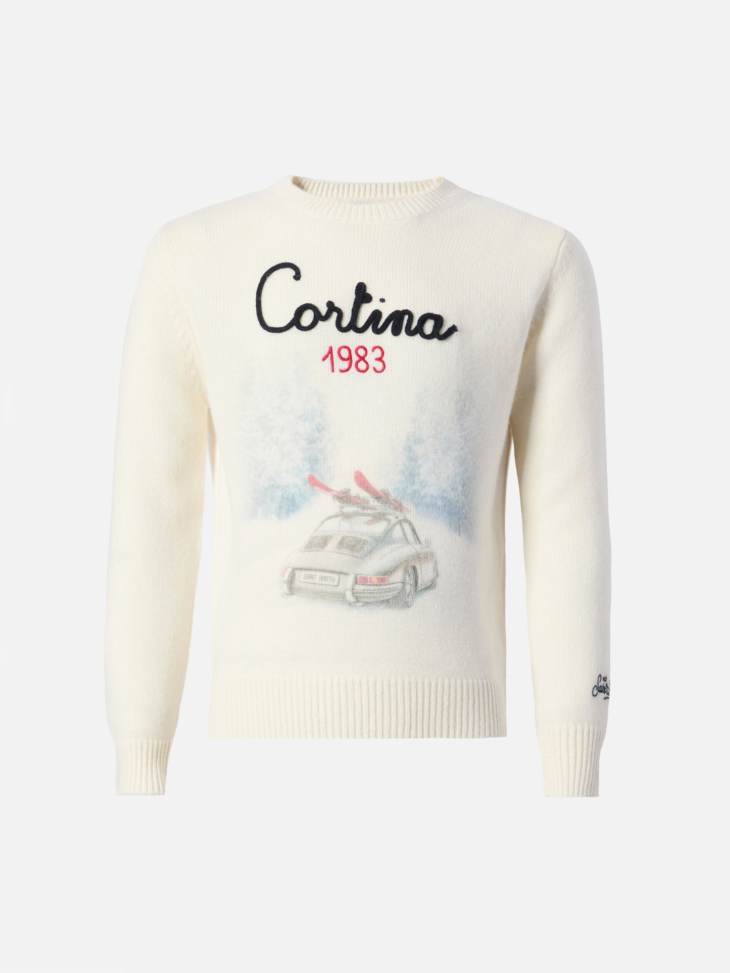 Sweater Douglas with Cortina road print and Cortina 1983 embroidery