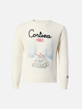 Sweater Douglas with Cortina road print and Cortina 1983 embroidery