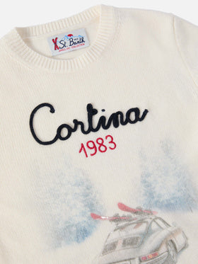 Sweater Douglas with Cortina road print and Cortina 1983 embroidery