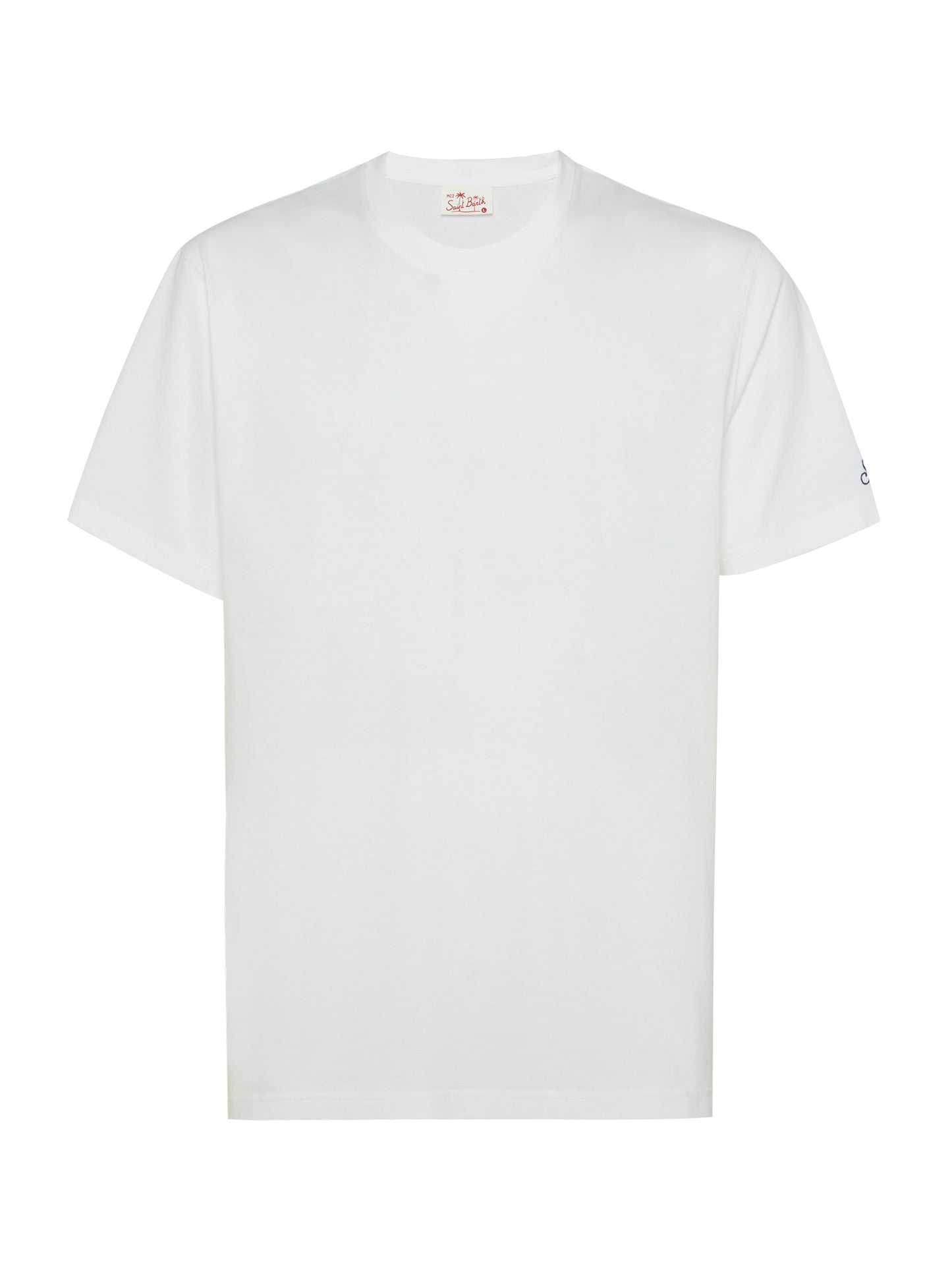 Weißes Baumwolljersey-T-Shirt Dover mit St. Barth-Stickerei