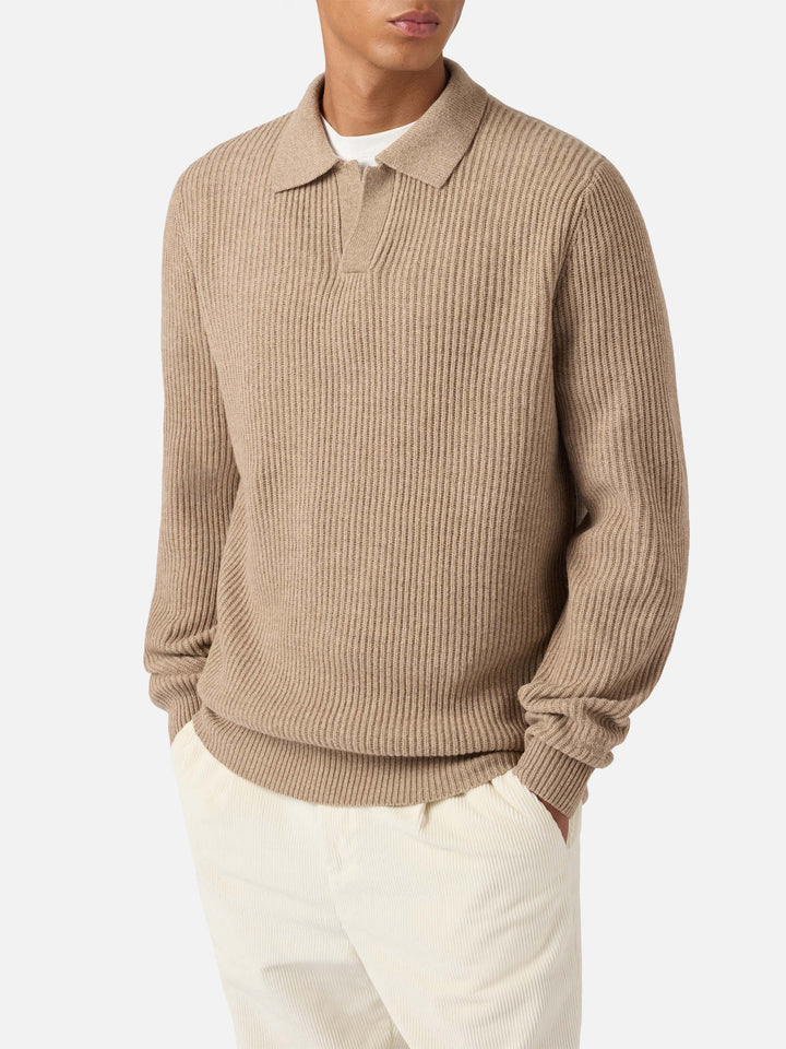 Polo in maglia Downing in pura ana kaki