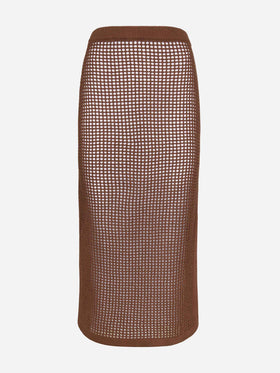 Darline brown crochet midi skirt - MC2 Saint Barth