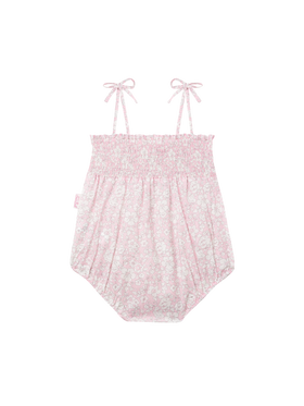 Dudu newborn cotton romper suit with flower print - MC2 Saint Barth