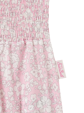 Dudu newborn cotton romper suit with flower print - MC2 Saint Barth