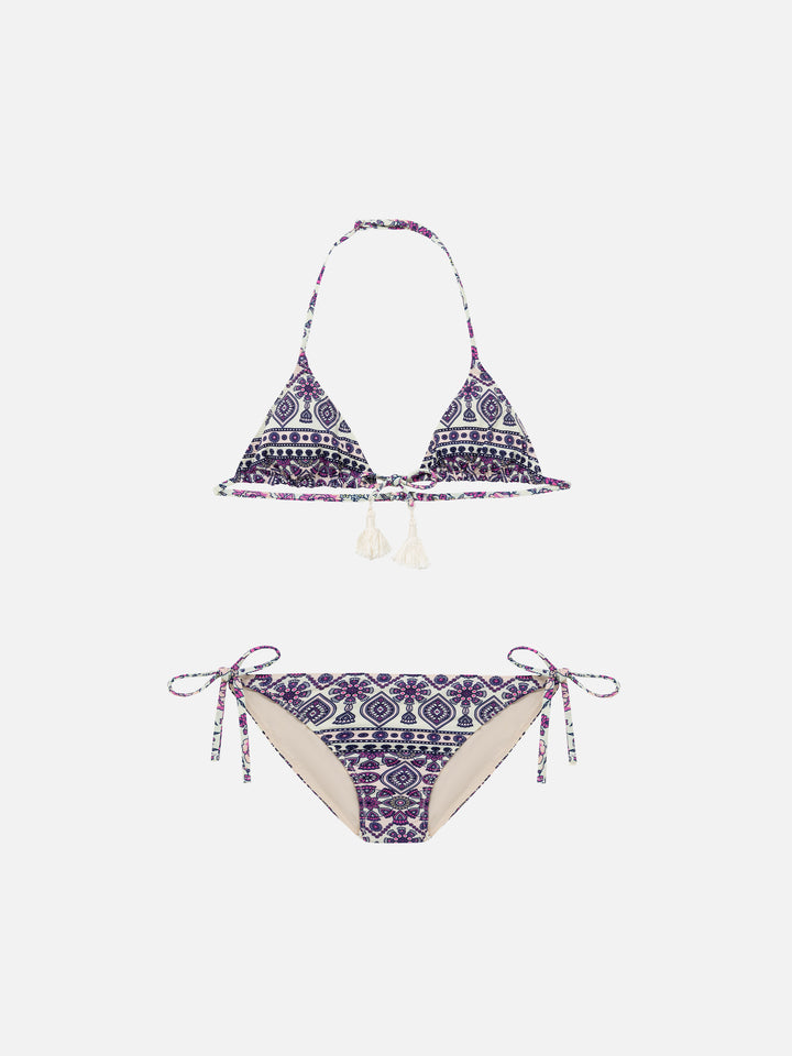 Bikini da bambina stampa gipsy rosa