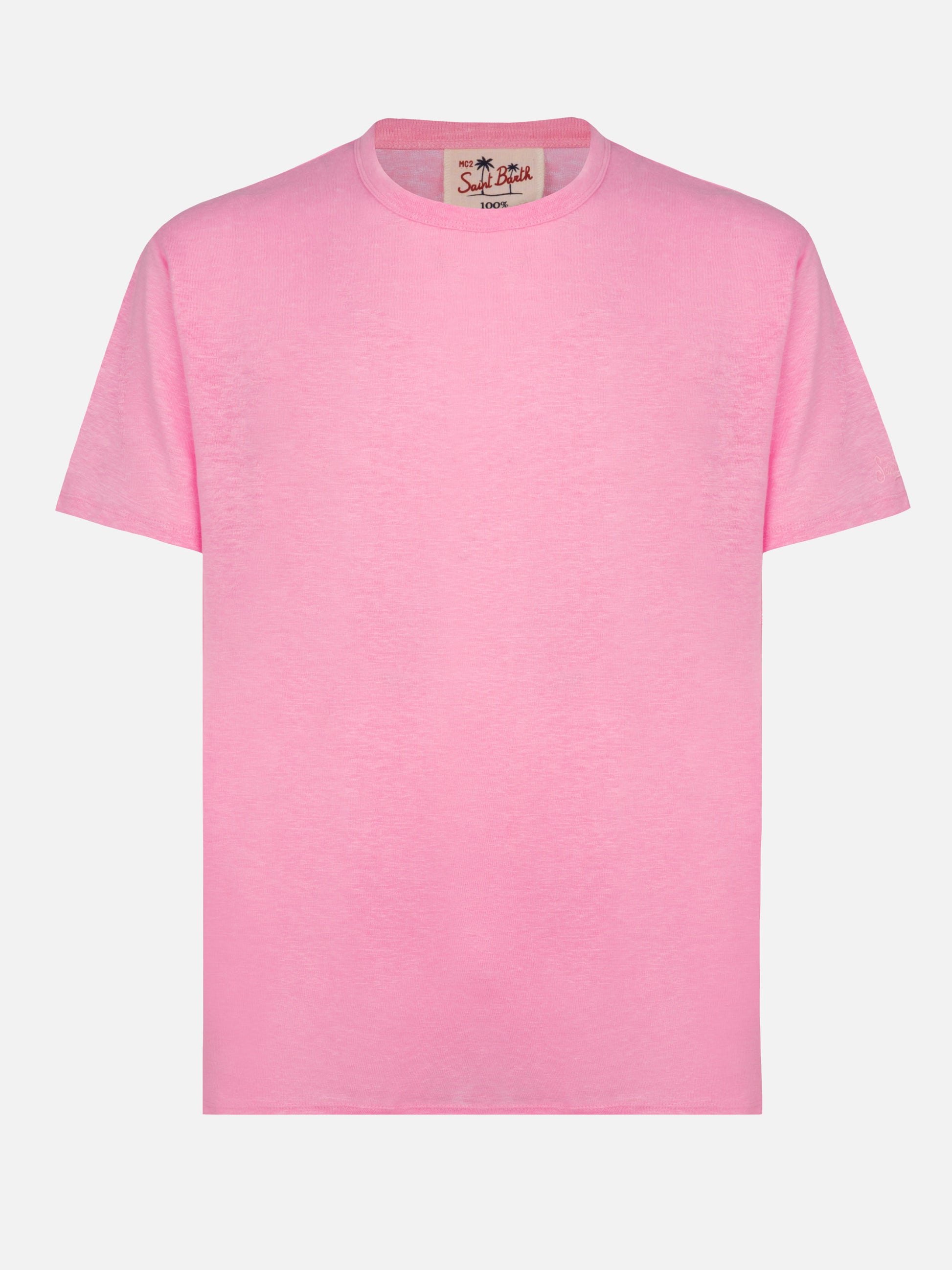 Bubble pink linen jersey t-shirt Ecstasea - MC2 Saint Barth