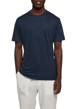 Navy blue linen jersey t-shirt Ecstasea - MC2 Saint Barth