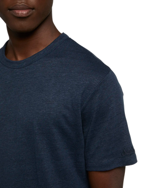 Navy blue linen jersey t-shirt Ecstasea - MC2 Saint Barth