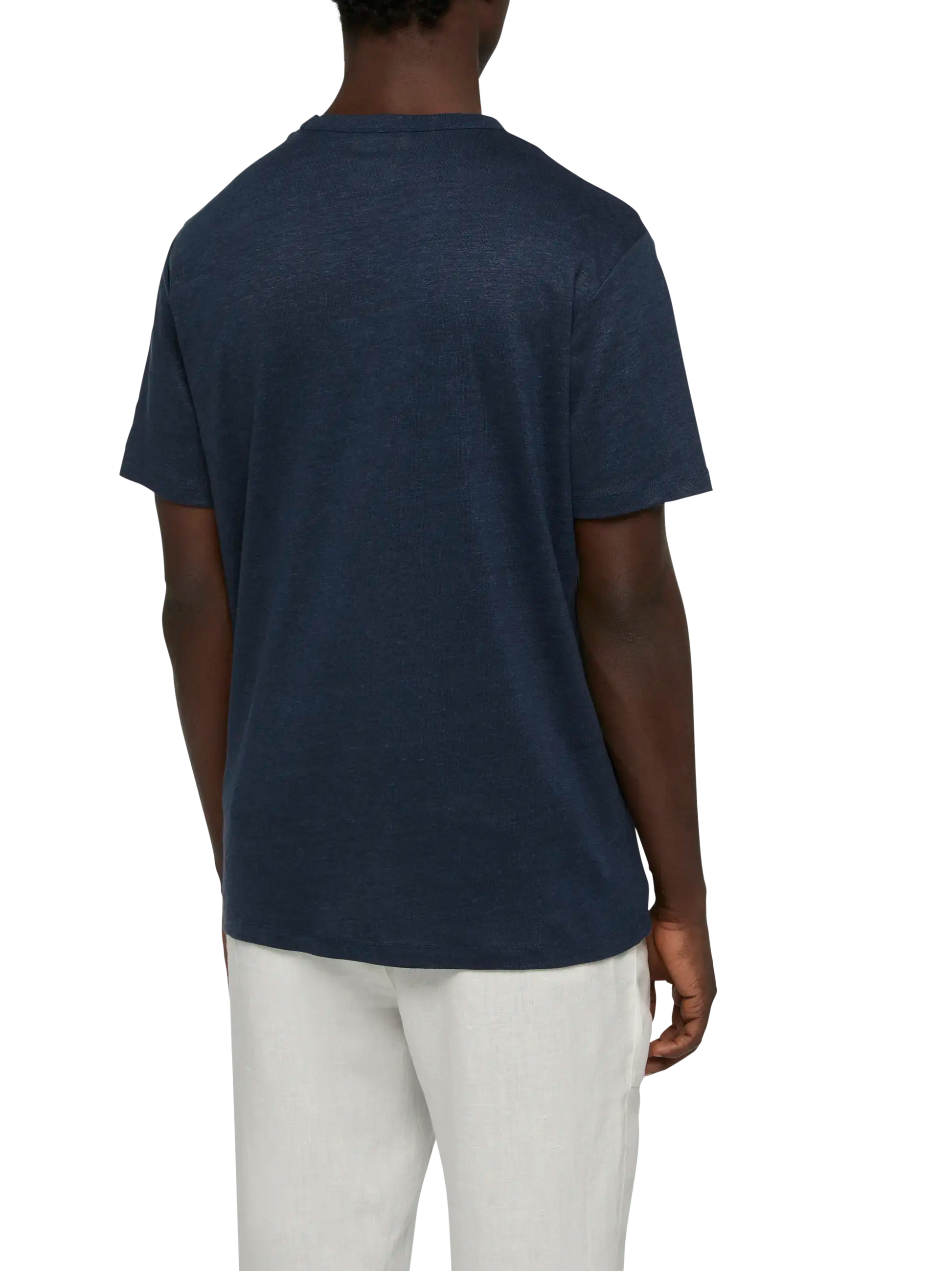Navy blue linen jersey t-shirt Ecstasea - MC2 Saint Barth