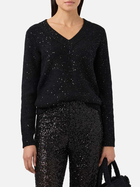 Black Eleara sweater with sequins