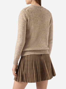 Gold Eleara sweater with sequins