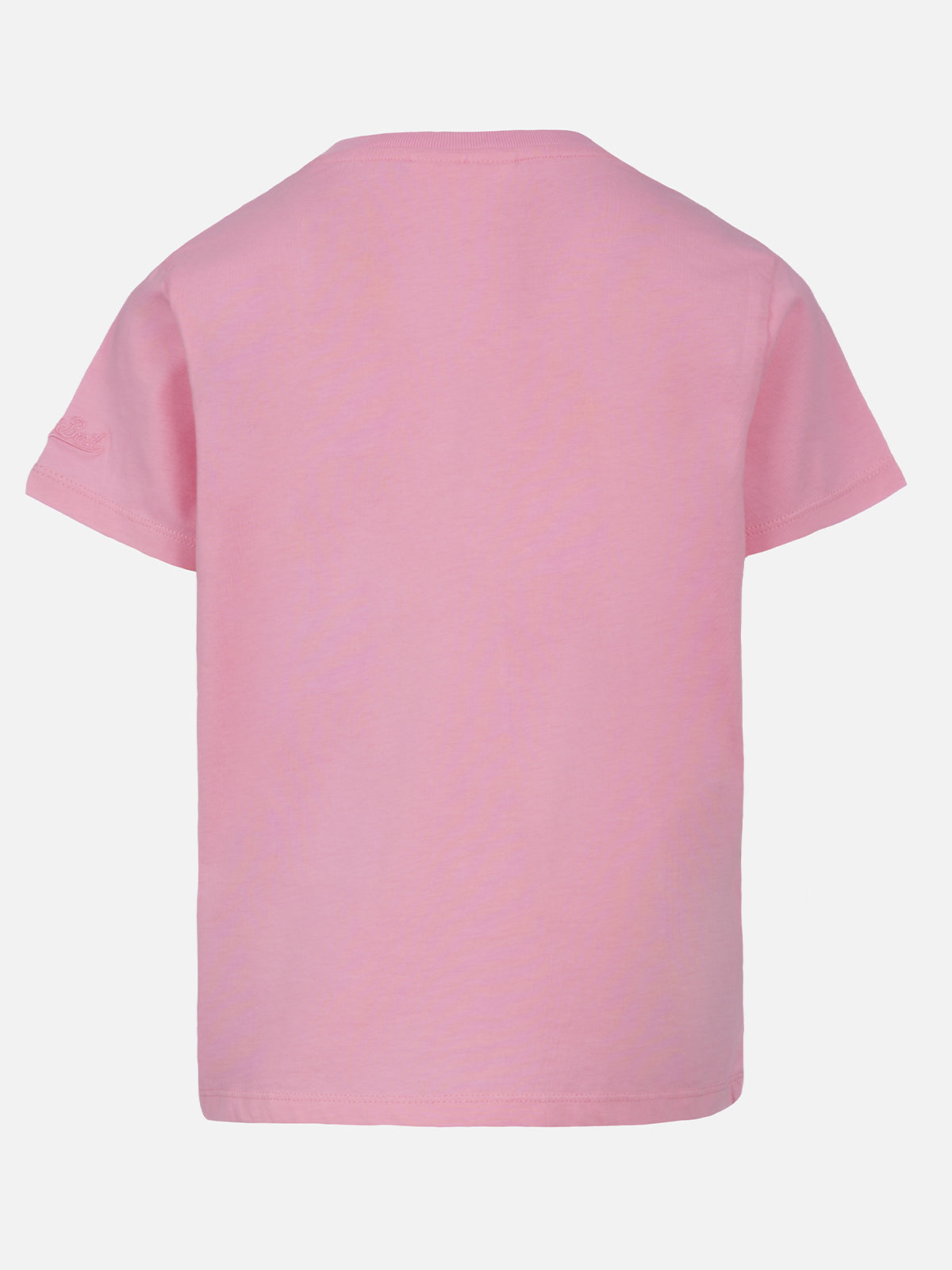 Girl cotton jersey crewneck t-shirt Elly with Oggi faccio la brava embroidery - MC2 Saint Barth