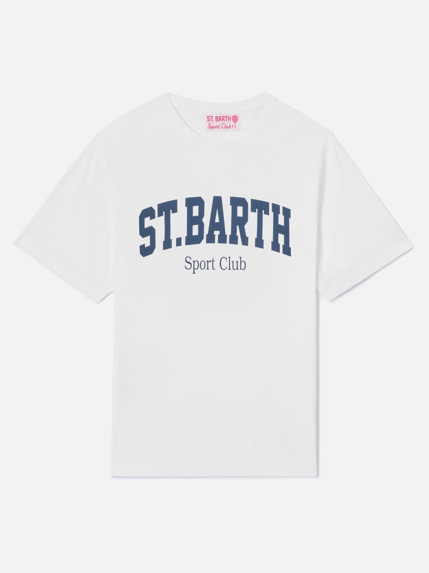 White Emilie T-shirt with Sport Club print